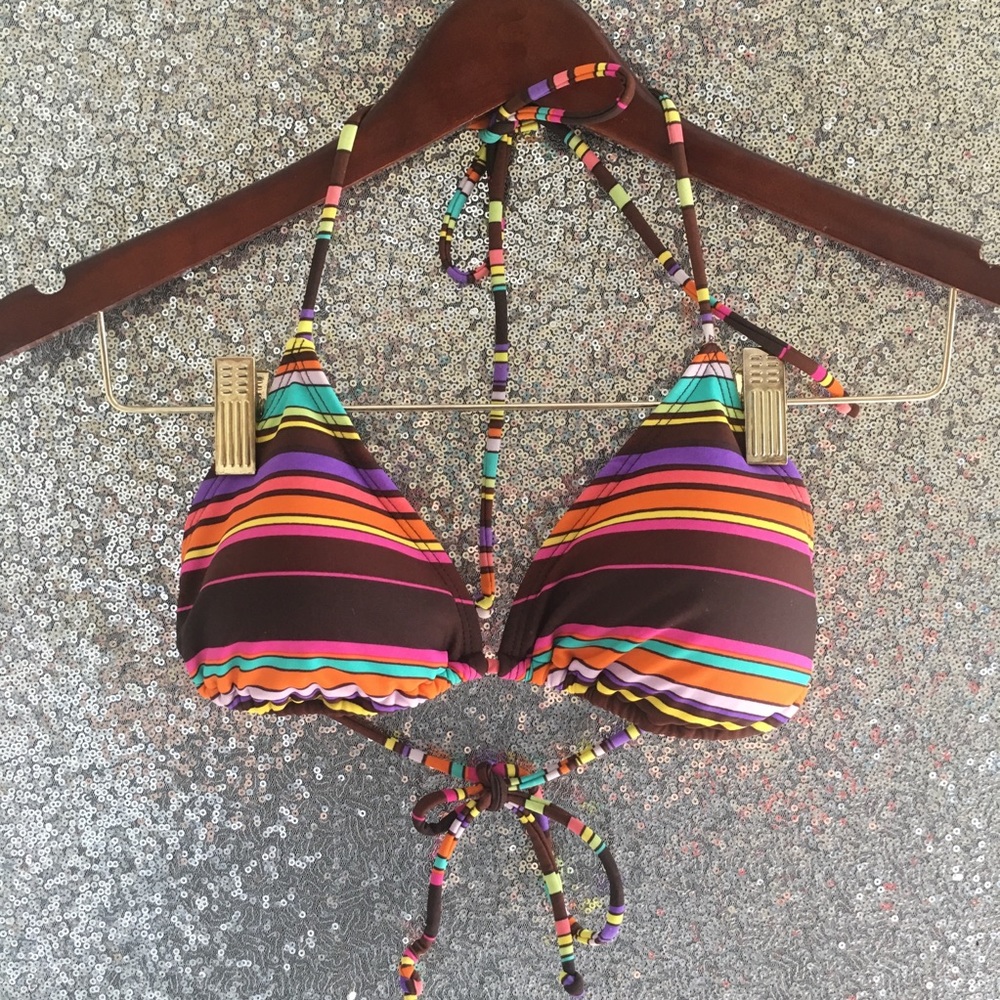 57S Striped Bikini Swim Top—Size M